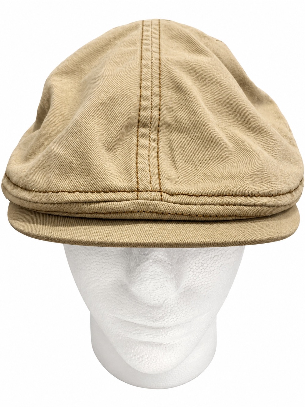 Stetson All American Flat Cap Large Khaki Tan Cotton Ivy Driving Cabbie Hat